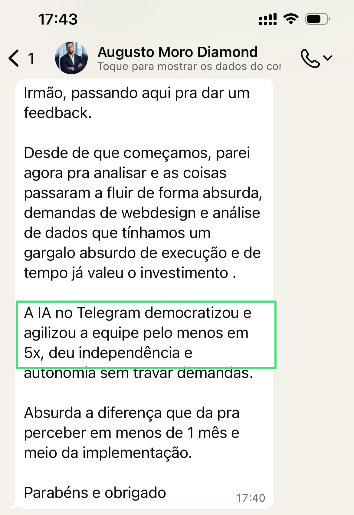 Conversa de Augusto Moro sobre cinco vezes mais agilidade na equipe.