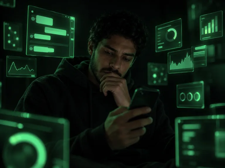 Profissional acompanha pelo celular painéis de agentes trabalhando para o cliente